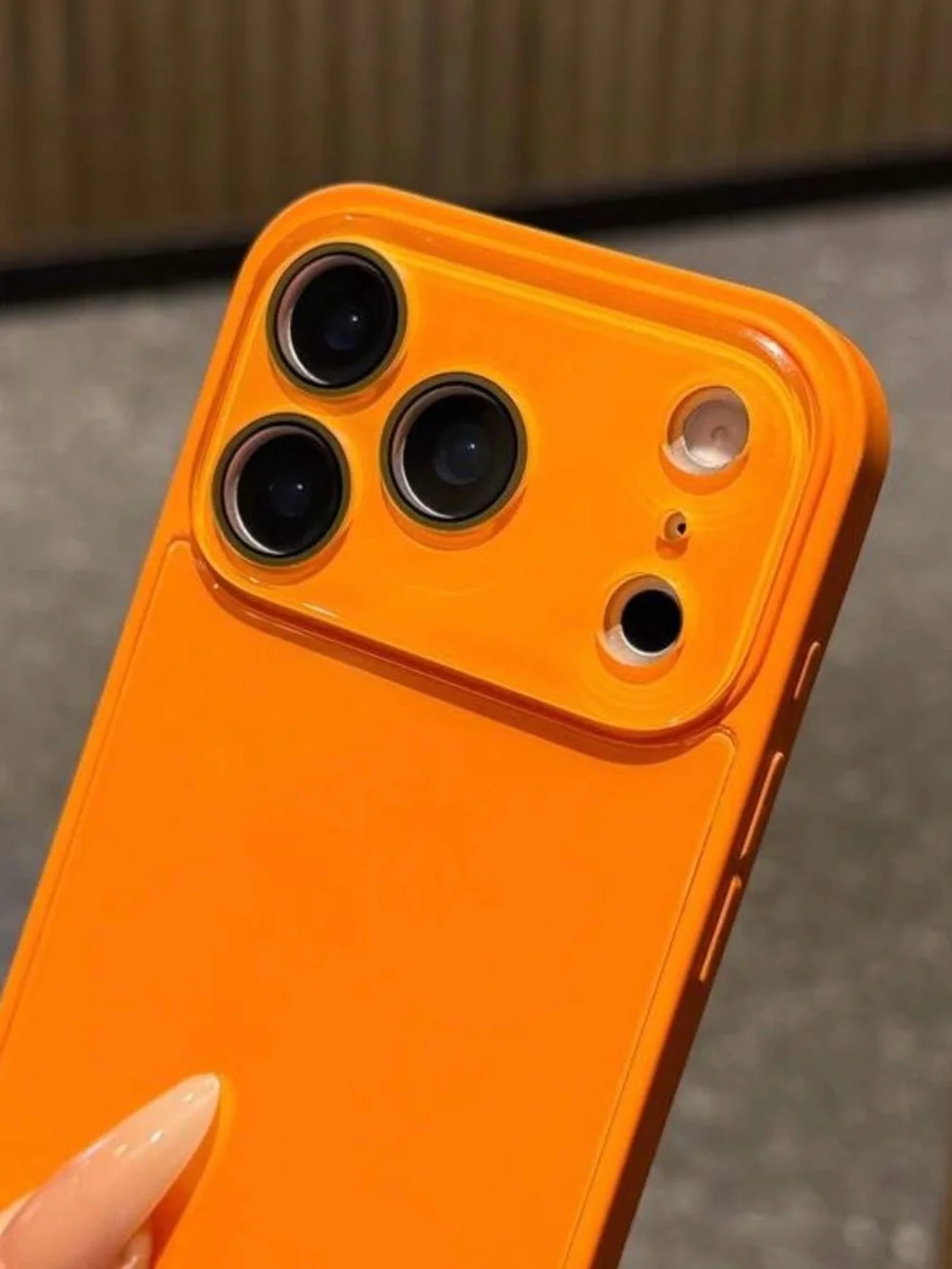 Luxury Orange Gloss Protective Phone Case iPhone 16 Pro Max or 17 Pro